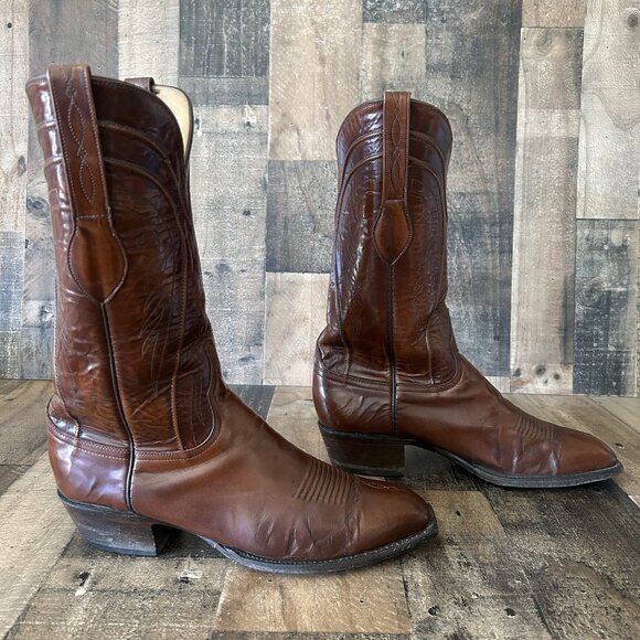 Lucchese Handmade Classics L1506 French Toe Western Cowboy Boots Mens 11.5 D - Picture 9 of 12